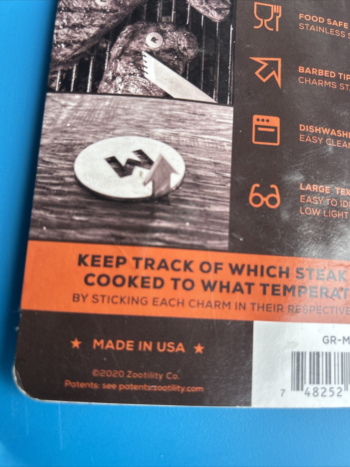 Zootility Meat charms- Grill Right Steak Doneness 6pcs