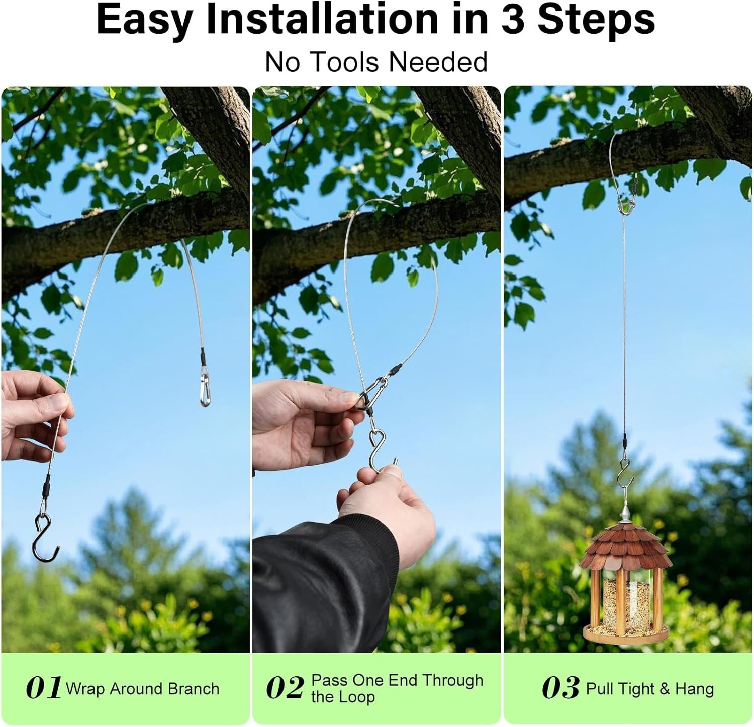 6pcs 23.6in Stainless Steel Heavy-Duty Hanging Chain for Outdoor Decor