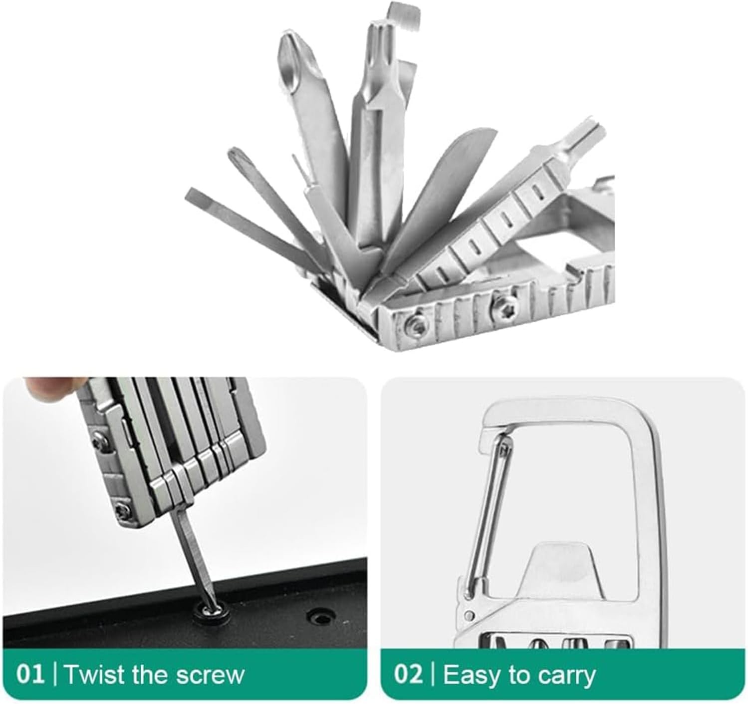12 in 1 Mini Multi Tool, Portable Keychain Multitool, Needle Nose Pliers, Bottle