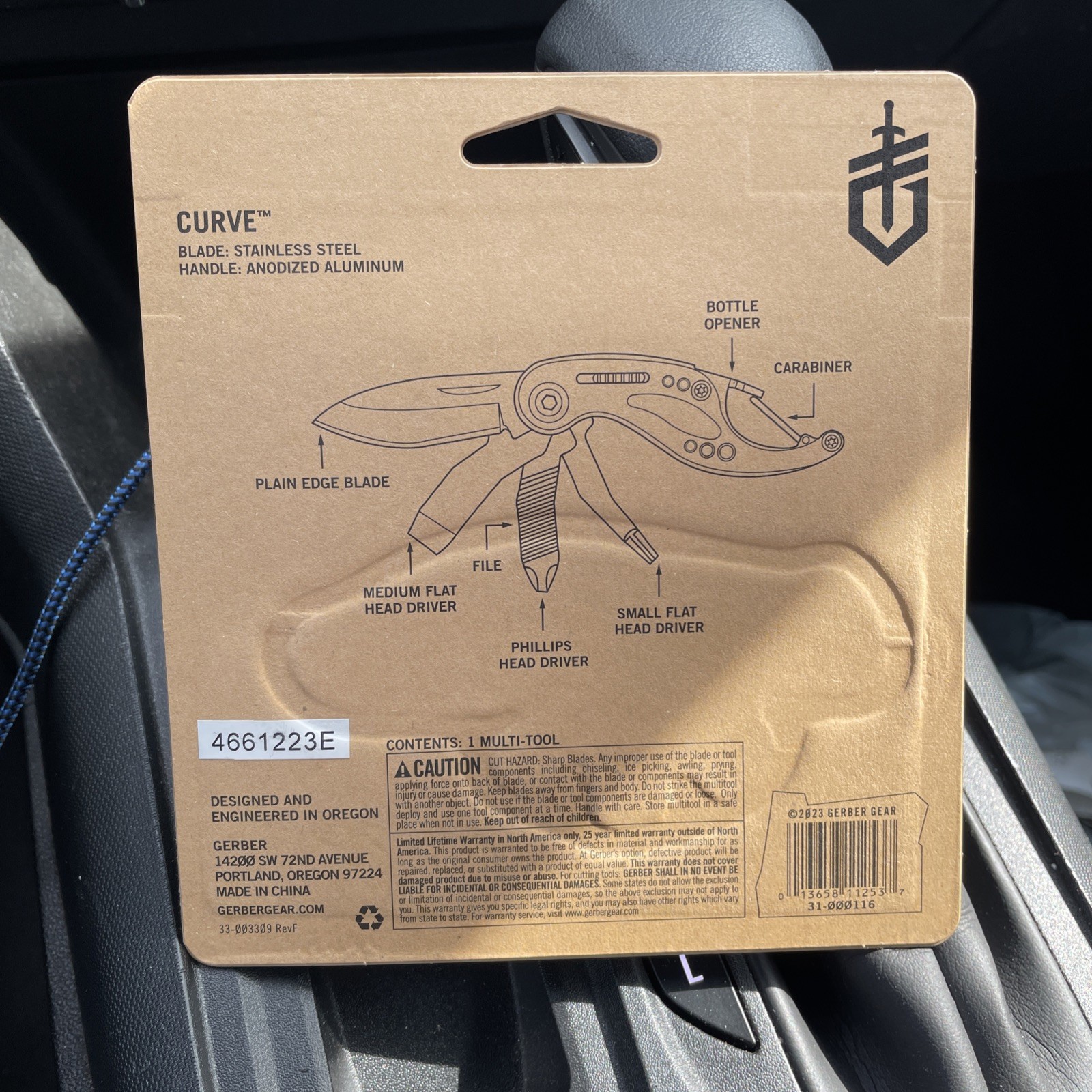 Gerber Curve Multi-Tool New Blue Clip N Go 6 In 1 Tool