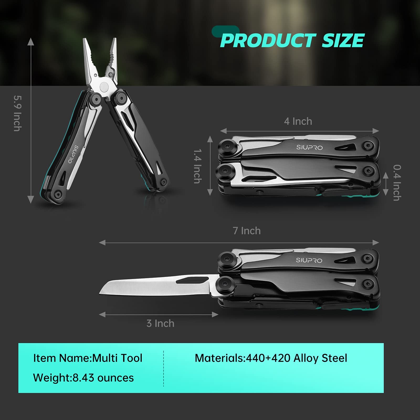 Multitool Pocket Knife for Men Women, Tactical Multi-Tool Pliers, Scissors wi…