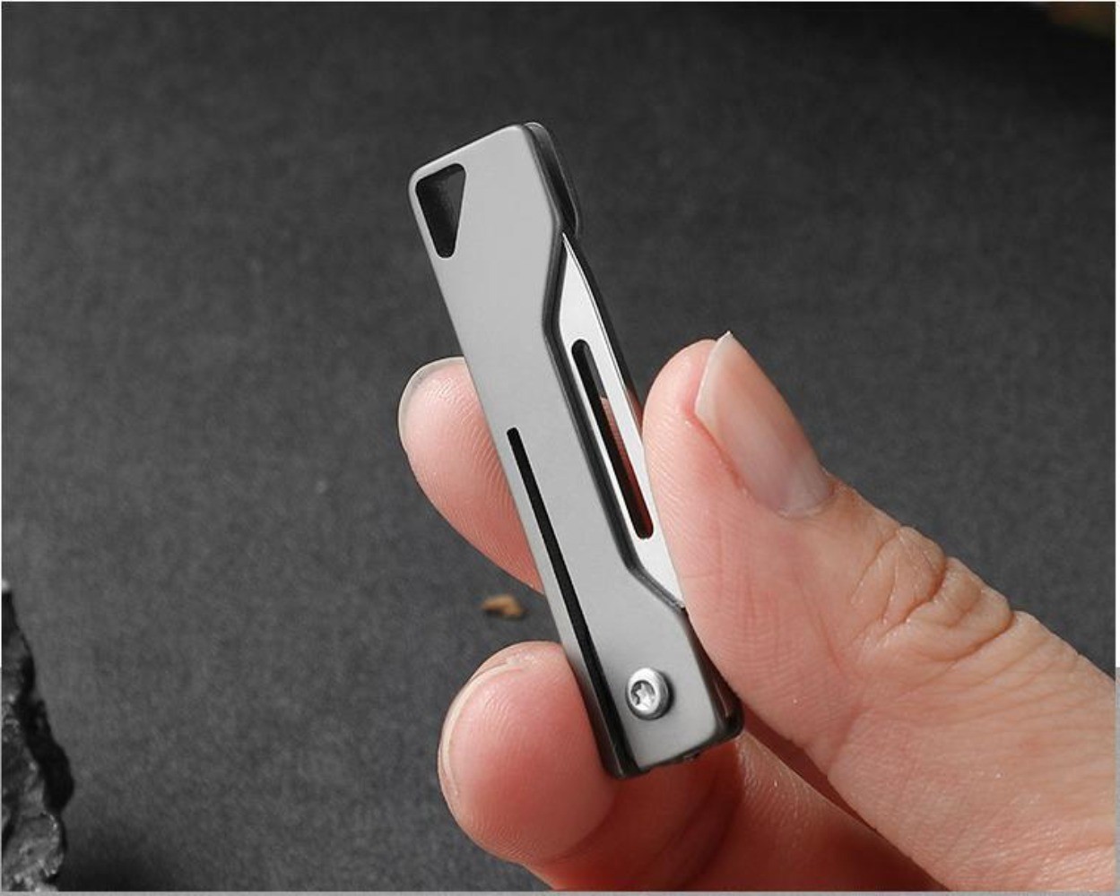 Titanium Alloy EDC Mini Folding Knife Handle Portable Keychain Pocket Knife
