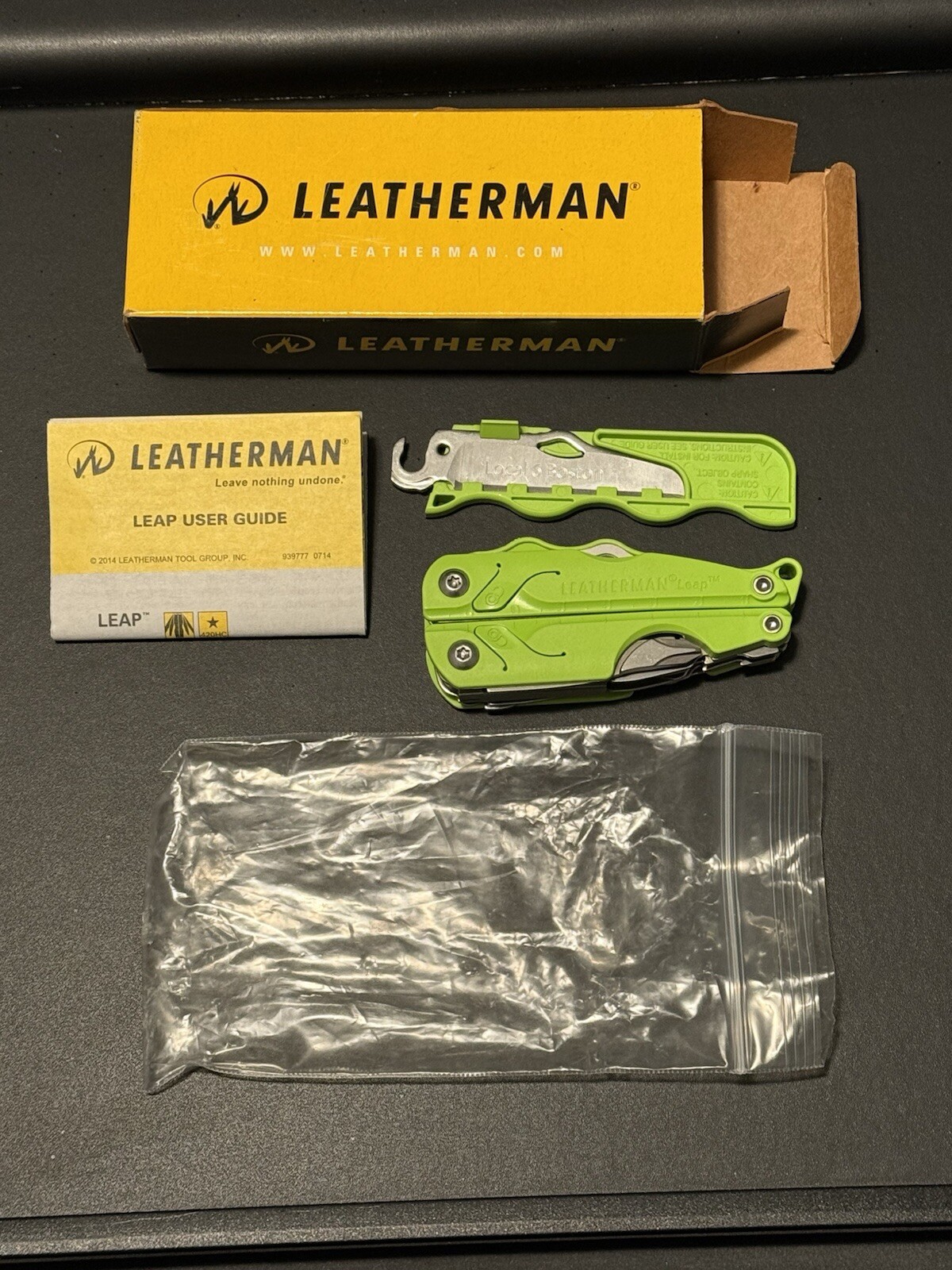 Leatherman Leap Green MINT IN BOX Discontinued! LOCAL 6 BOSTON