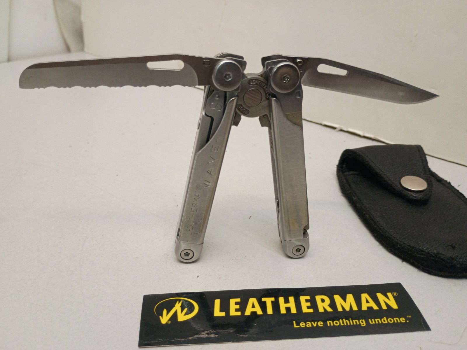 Vintage Leatherman Wave 1st Gen Multi Tool Pat Pend Custom Leather Sheath Case