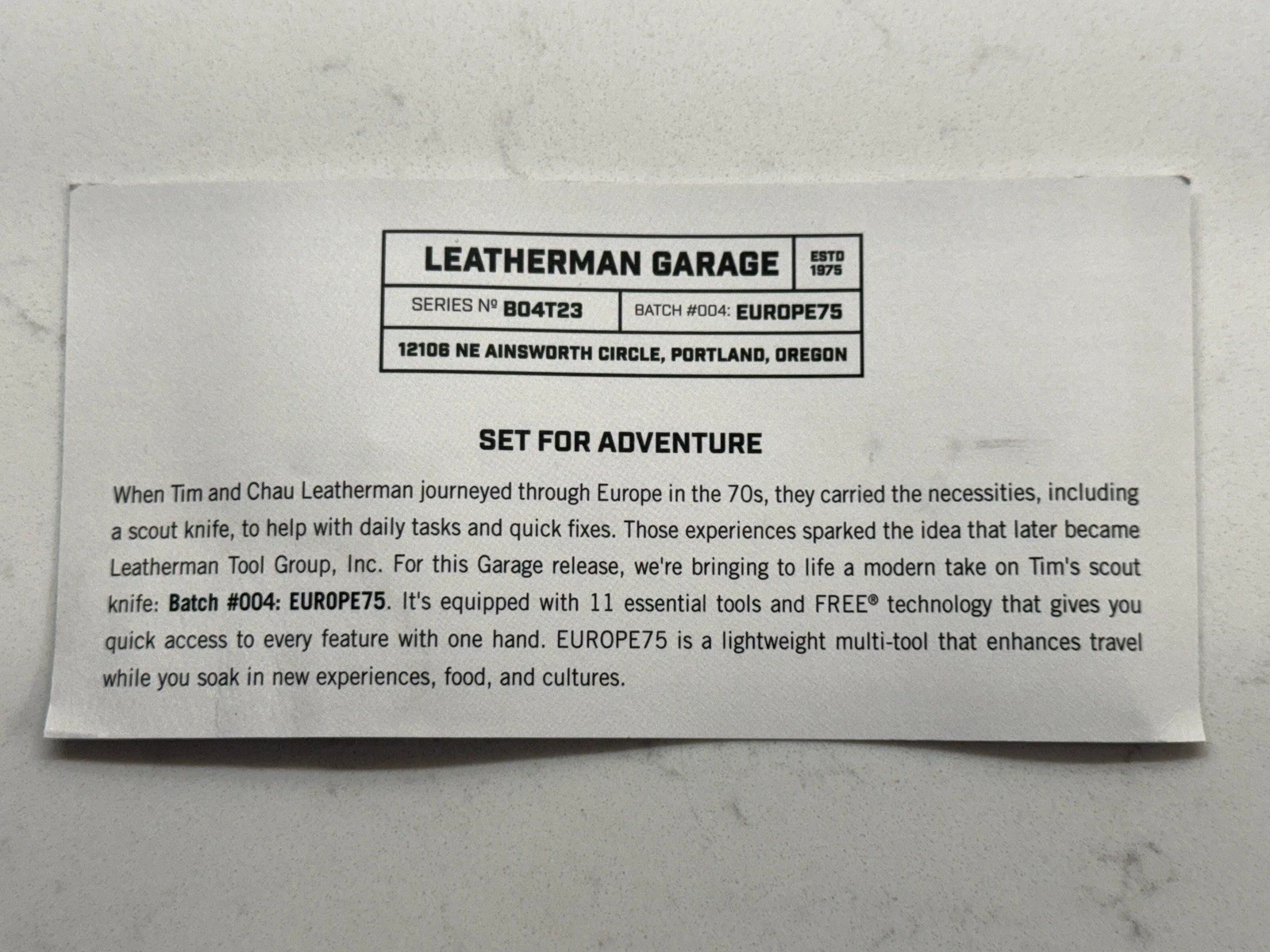 Brand New Leatherman Garage Batch #004: EUROPE75 Limited Edition Multitool
