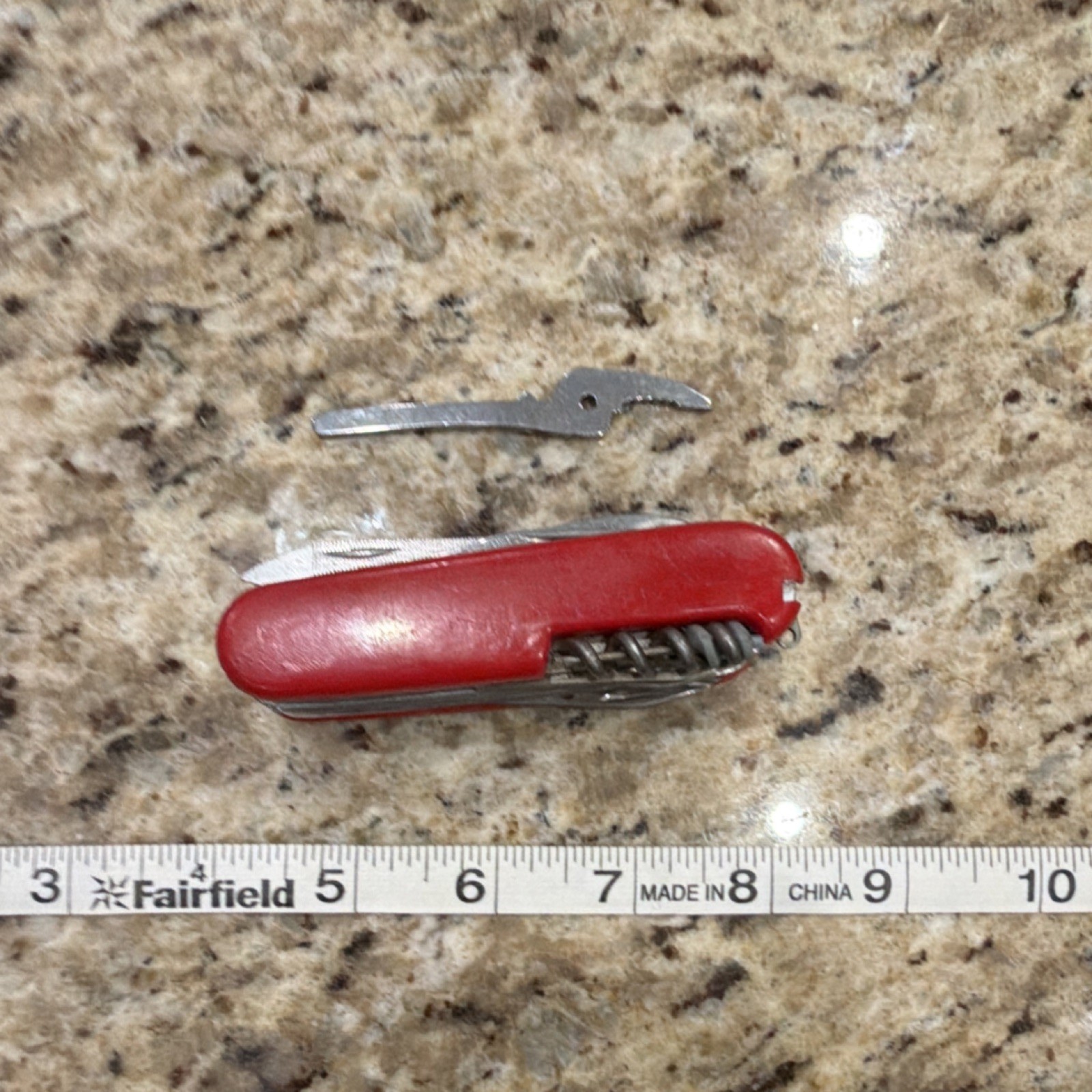 Multi-Tool Red Stainless Steel Knife Scissors Opener Corkscrew Can Opener