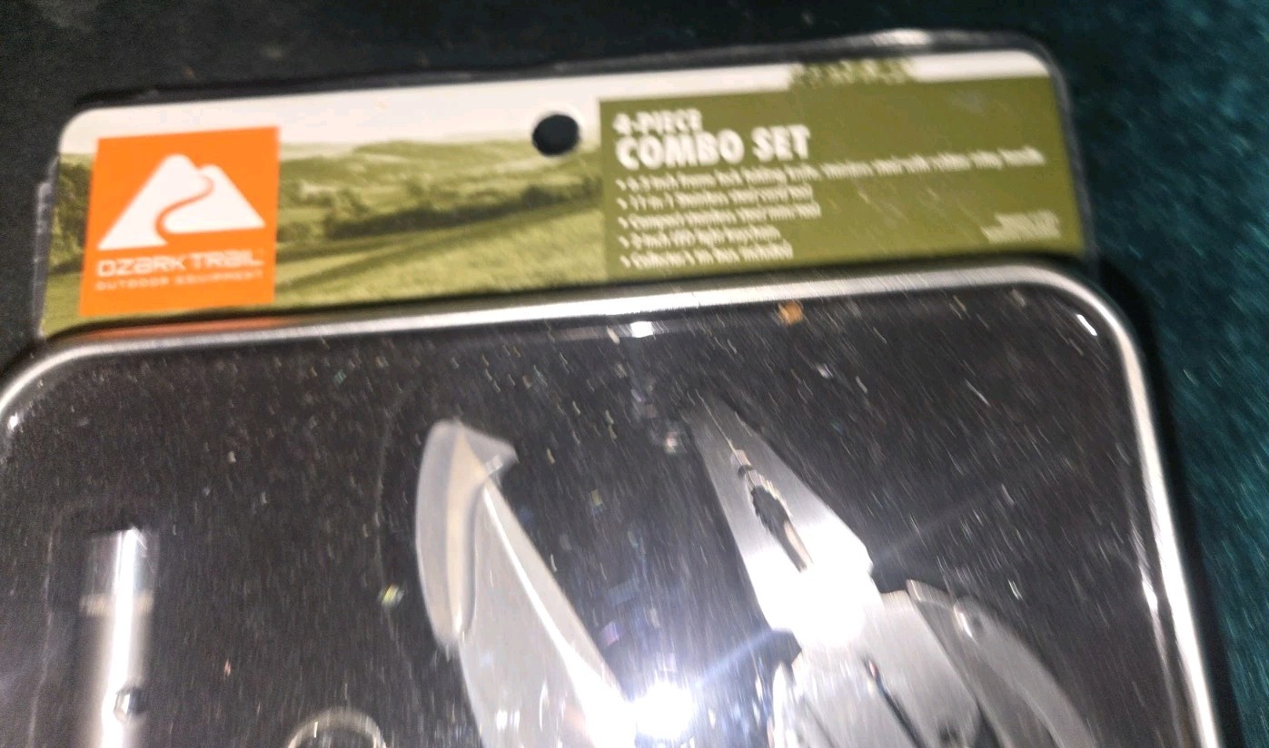OZARK TRAIL 4 PIECE COMBO SET Trees TIN MONEY CLIP & PEN NIB