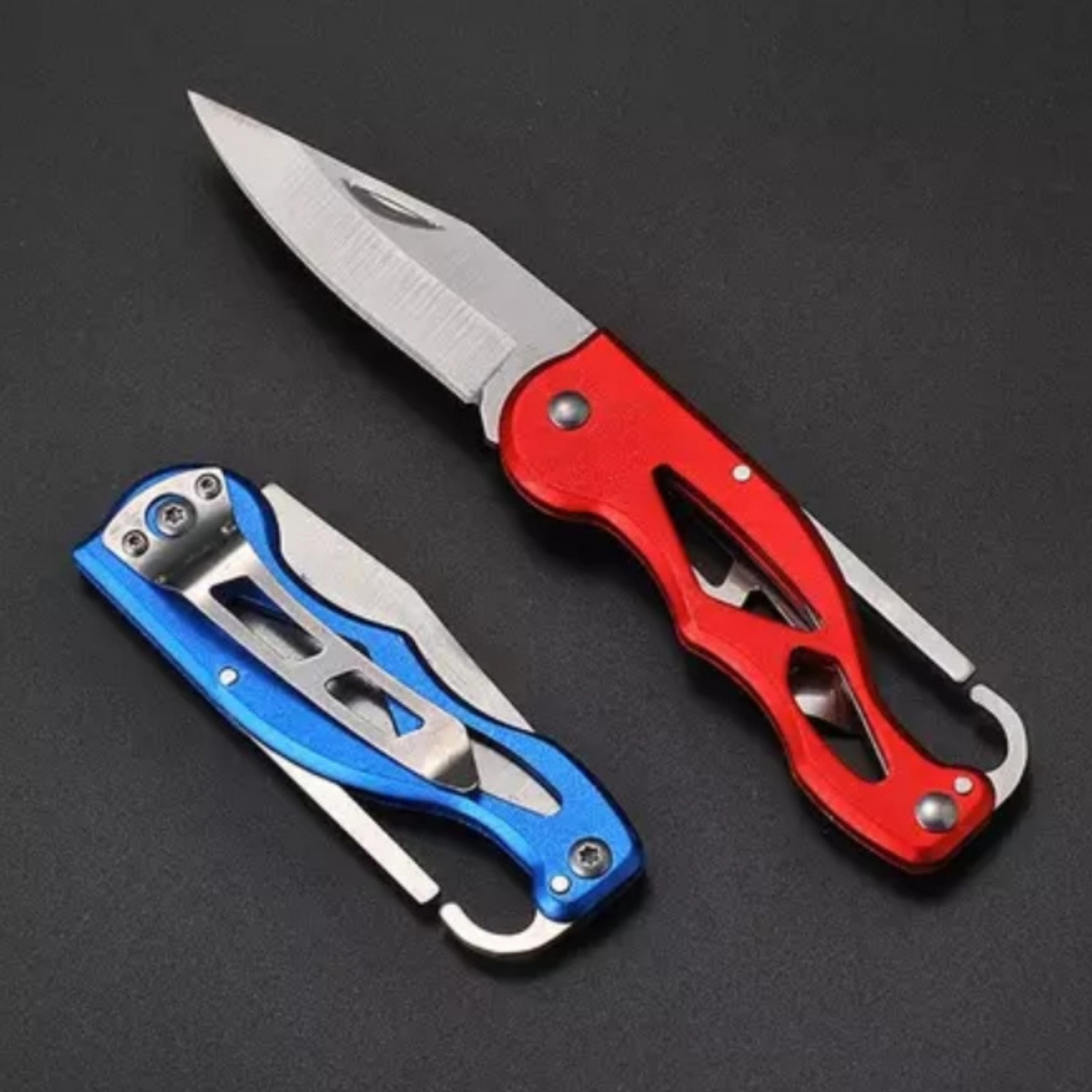 Folding Knife Key Chain Black BladeTactical Portable Pocket Hunting Survival NEW