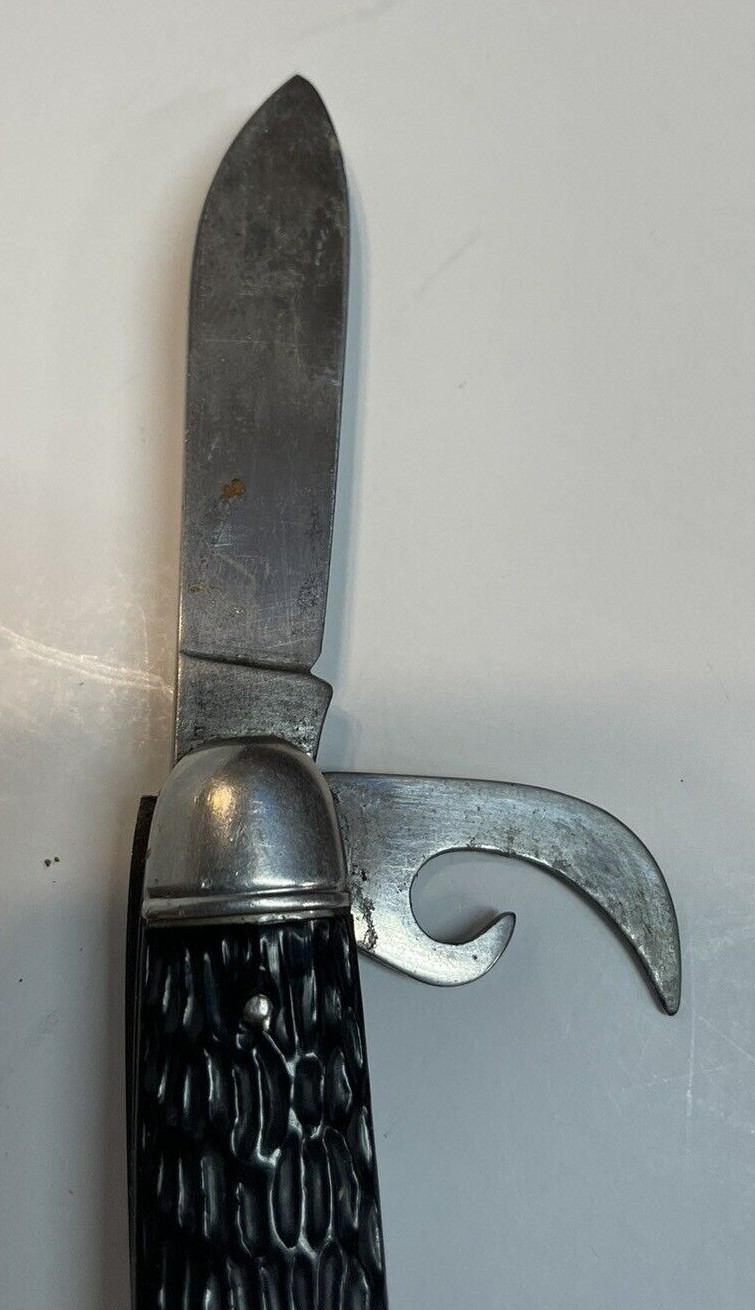 Vintage Imperial Kamp-King Multi Tool Pocket Knife / Opener, Plain Blade, Black