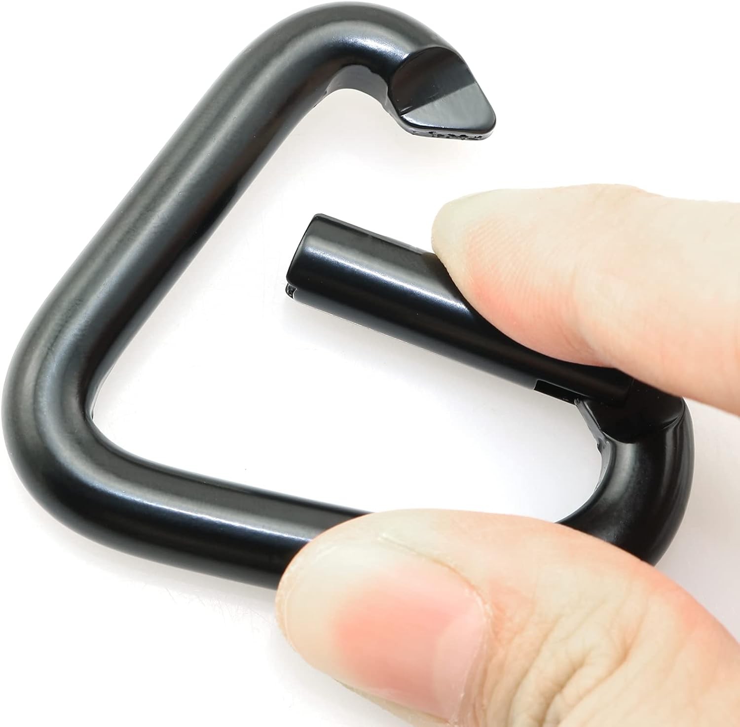 5PCS Black Aluminum Alloy Triangle Keychain Snap Hook Carabiner Outdoor Camping