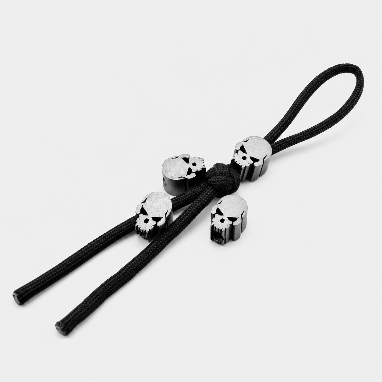 Metal Skull Knife Lanyard Bead EDC Zipper Pull Pendant Charm