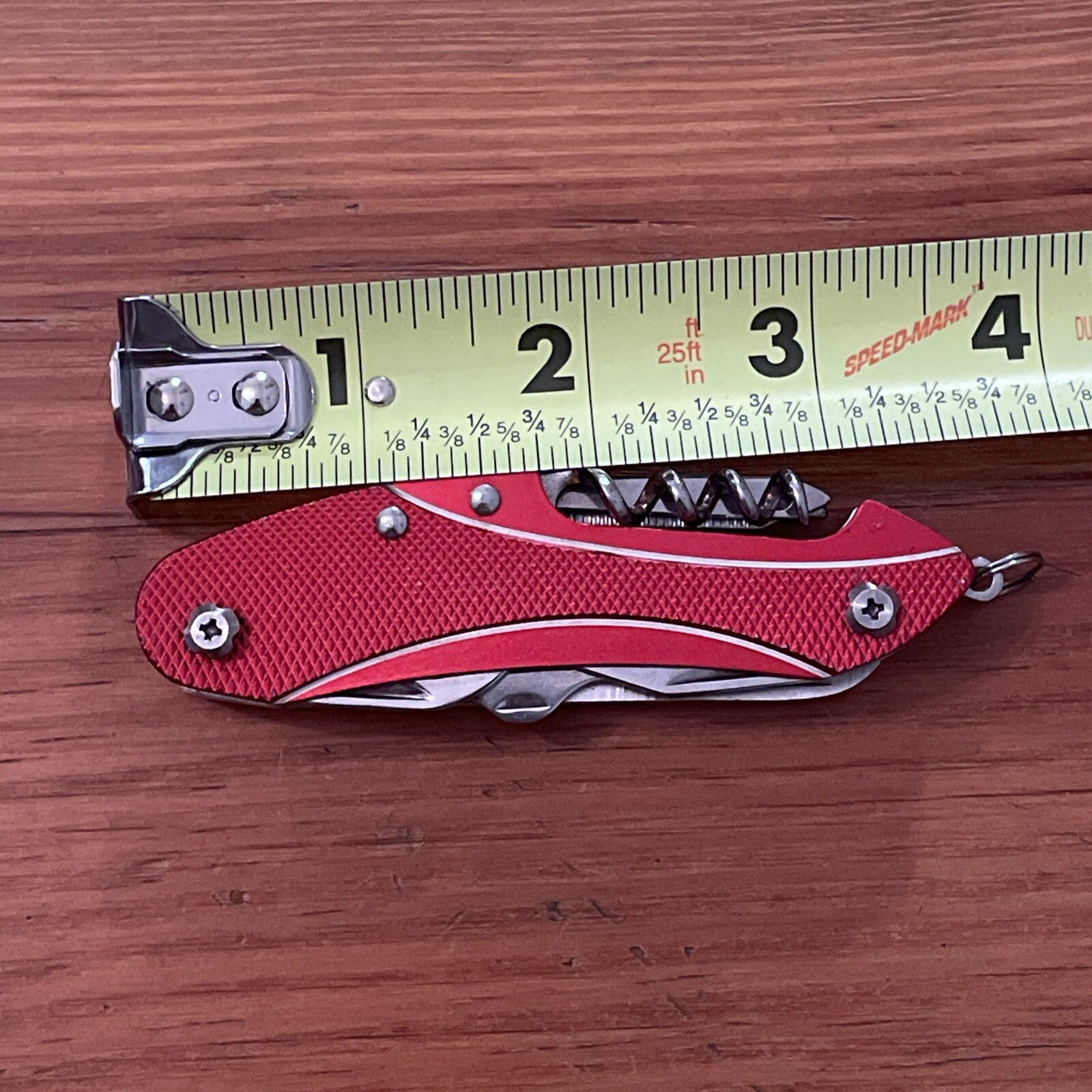 Columbia Red Multifunction Tool Pocket Knife Stainless Camping Hiking Outdoors