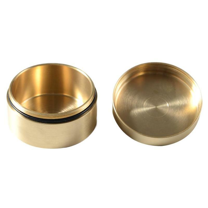Brass Round Item Container Can Waterproof Circle Metal Storage Tool Box NEW S-XL