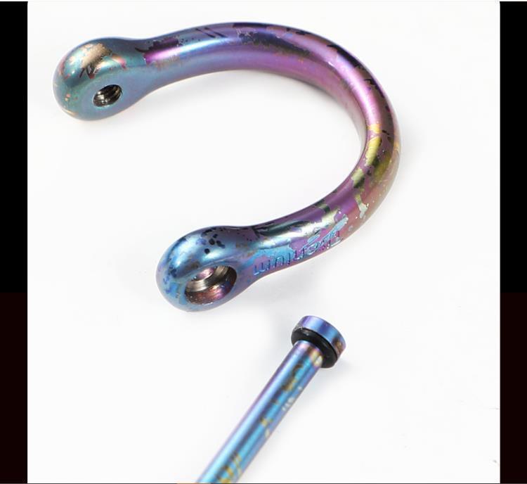 Titanium D Key Ring Screw Shackle Car Fob Holder Keychain Horseshoe Buckle Clasp