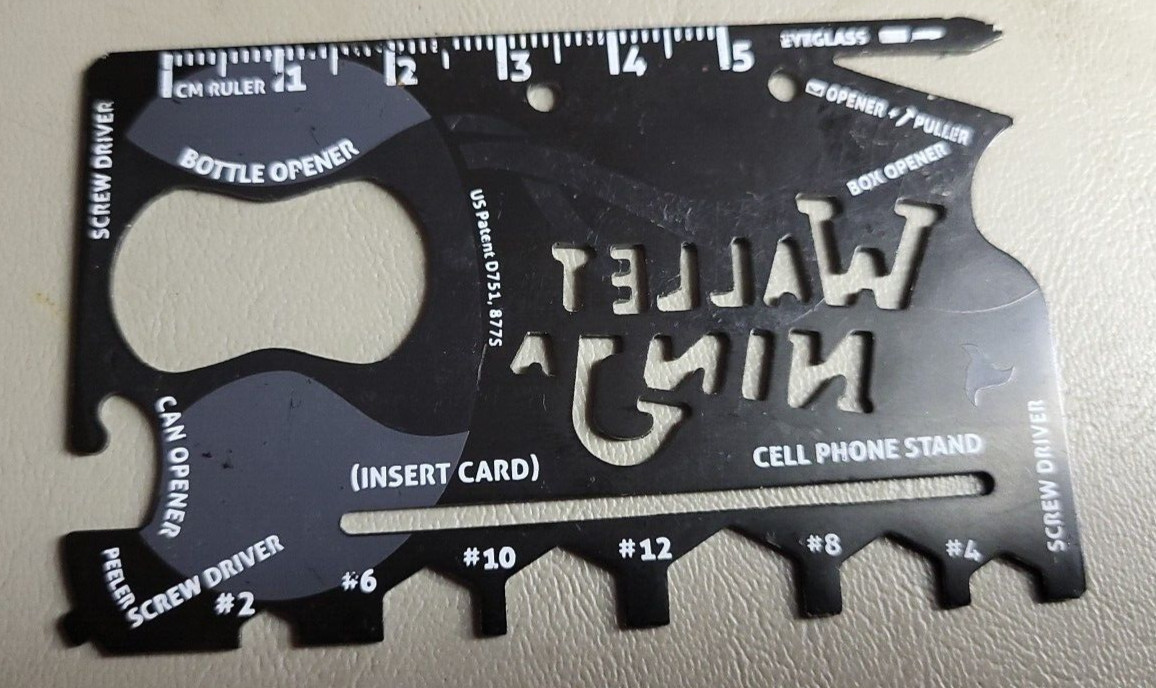 Wallet Ninja Multitool Card, 18 in 1 Credit Card Size Multi-Tool
