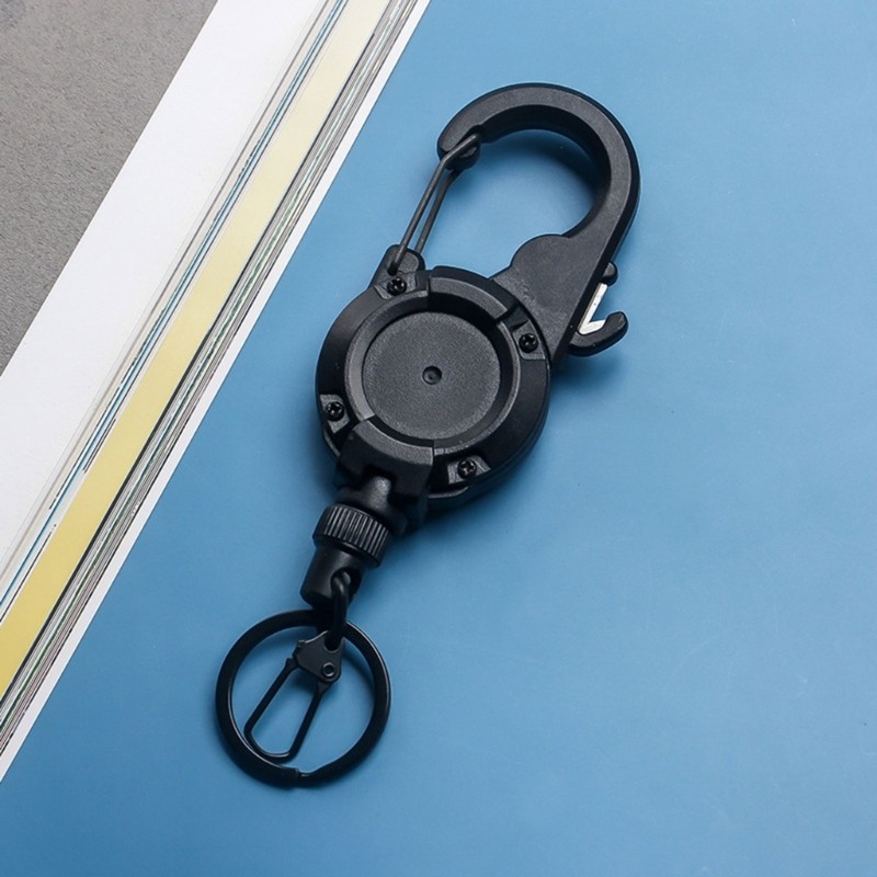 2pc Fishing Retractor Retractable Keychain Locking Retractor Badges Holder