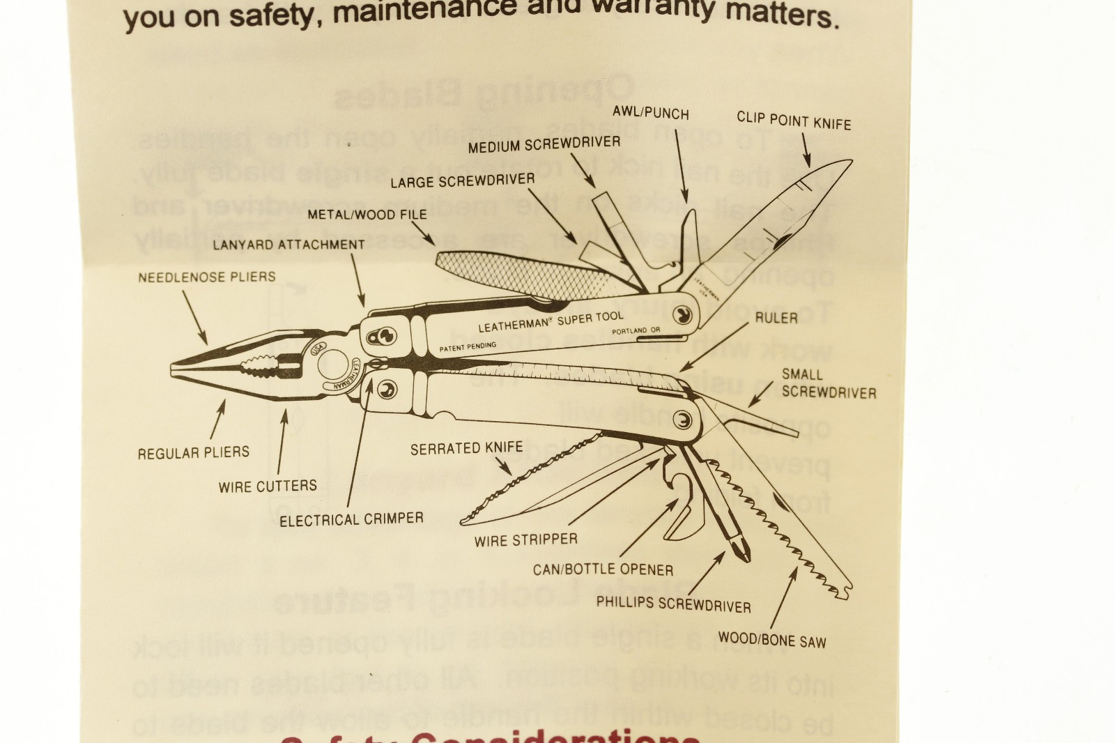 Vintage Unused Leatherman ® Super Tool ™ with Box Papers and Nylon Sheath ©1994