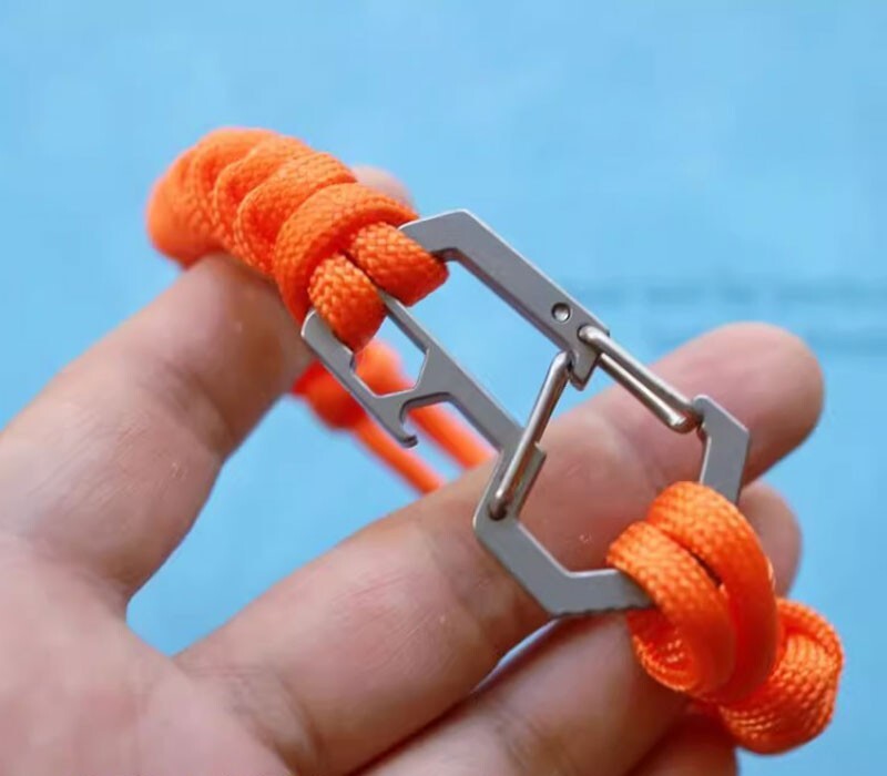 EDC Titanium Alloy Multi Tools Keychain Carabiner Bottle Opener Crowbar Tool