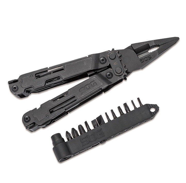 SOG POWER ACCESS DELUXE (BLACK) MULTITOOL 21 ONBOARD TOOLS #PA2002-CP + BIT KIT