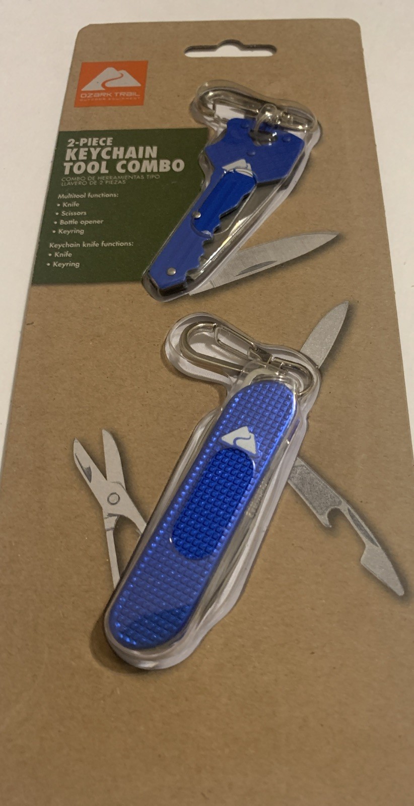 Ozark Trail 2-Piece Combo Set, Keychain Tool Combo NIP-blue