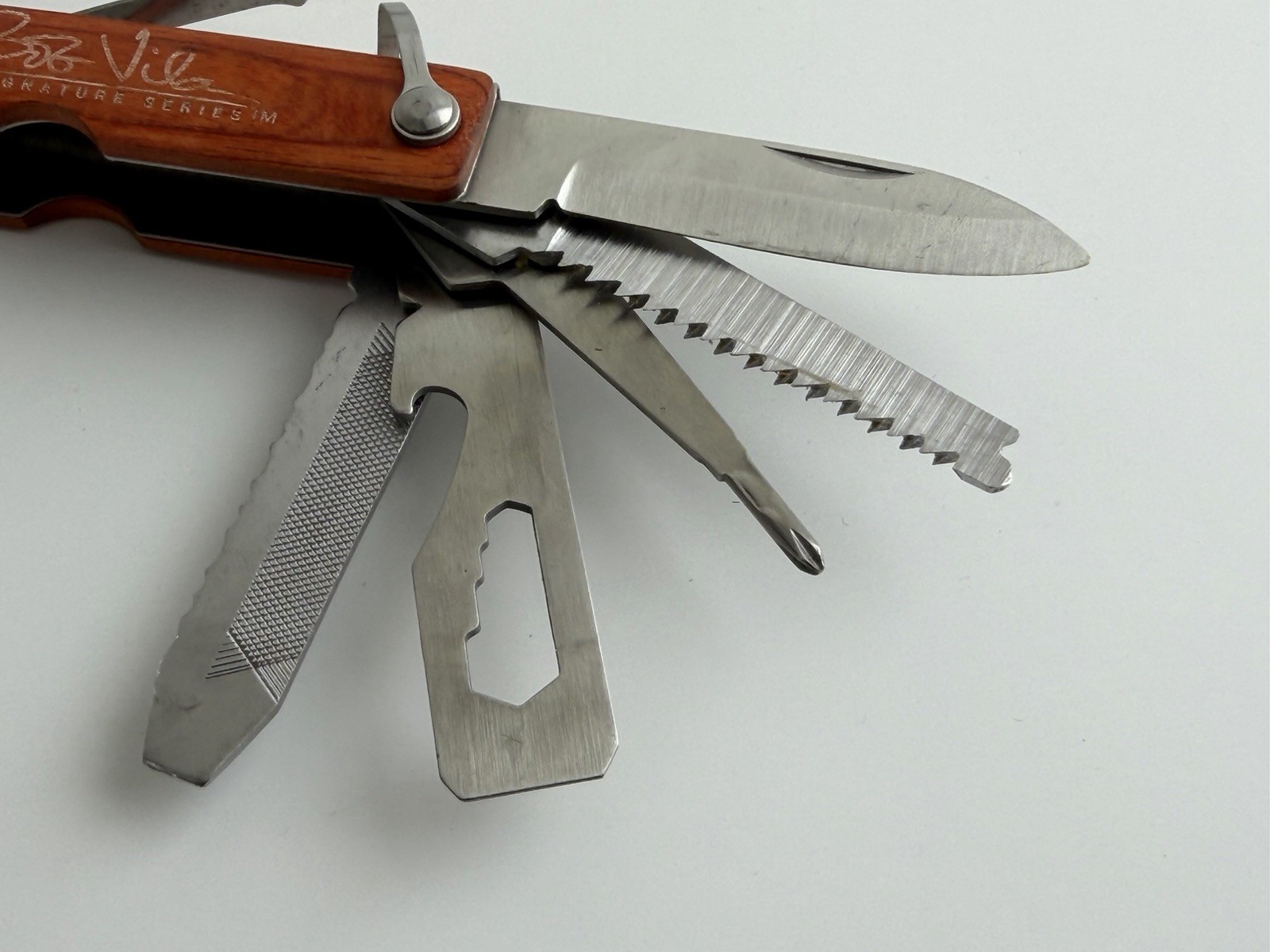 Bob Vila Signature Series Hammer Multitool Pliers Saw Knife Pocket Tool Wood