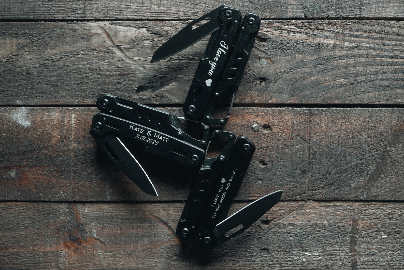 Personalized Multi-Tool Knife, 8-in-1 Stainless Steel, Anniversary Gift
