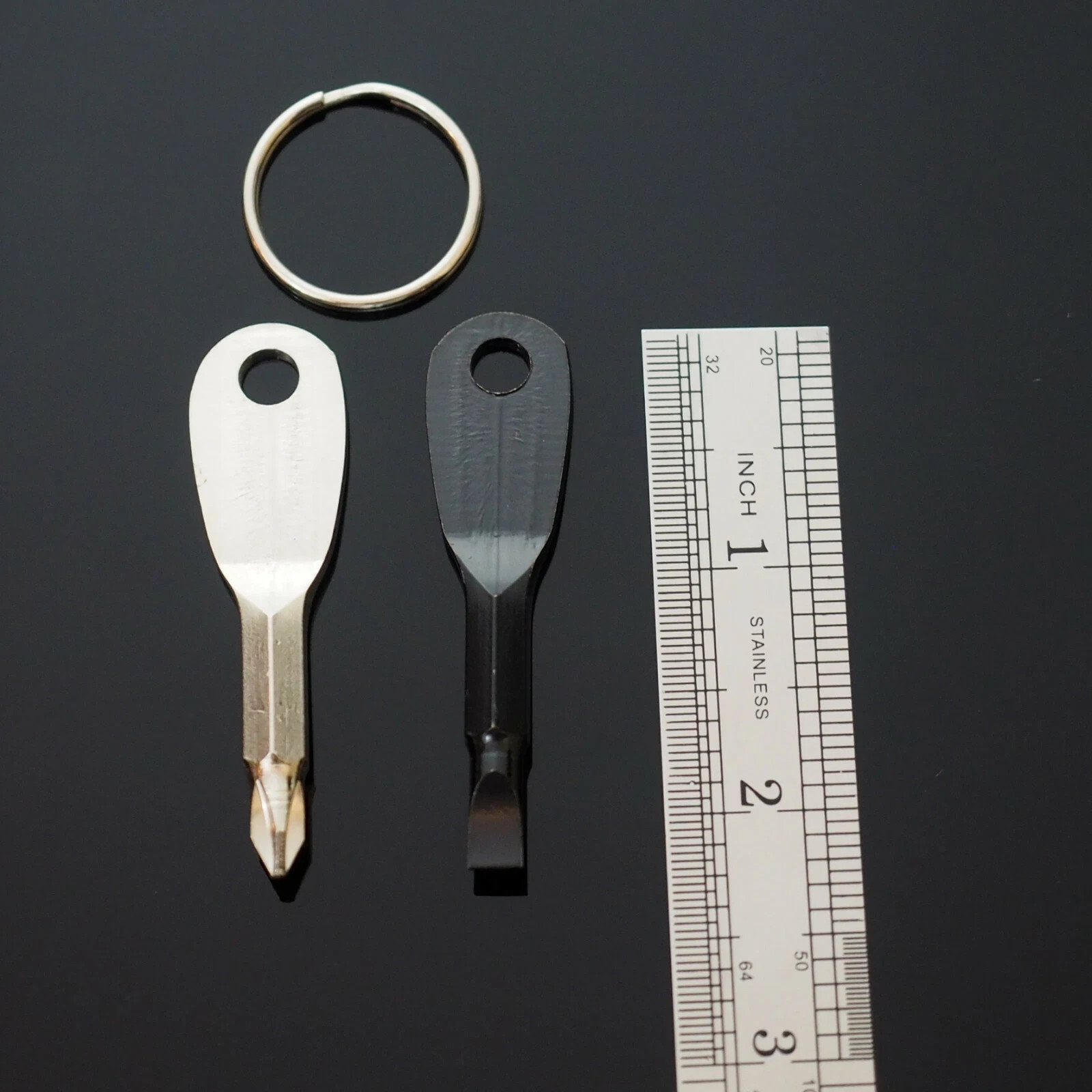 2pcs Key Ring Screwdriver EDC Tool Set Outdoor Pocket Mini Tool with Keychain