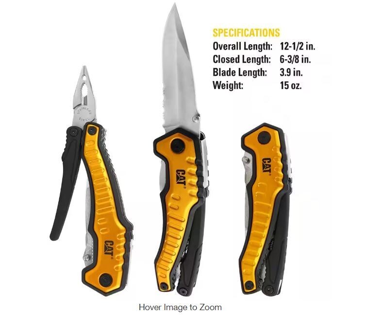 CAT XL 9-in-1 Multi-Tool Set, Stainless Steel Tools with Belt Loop Storage Pouch