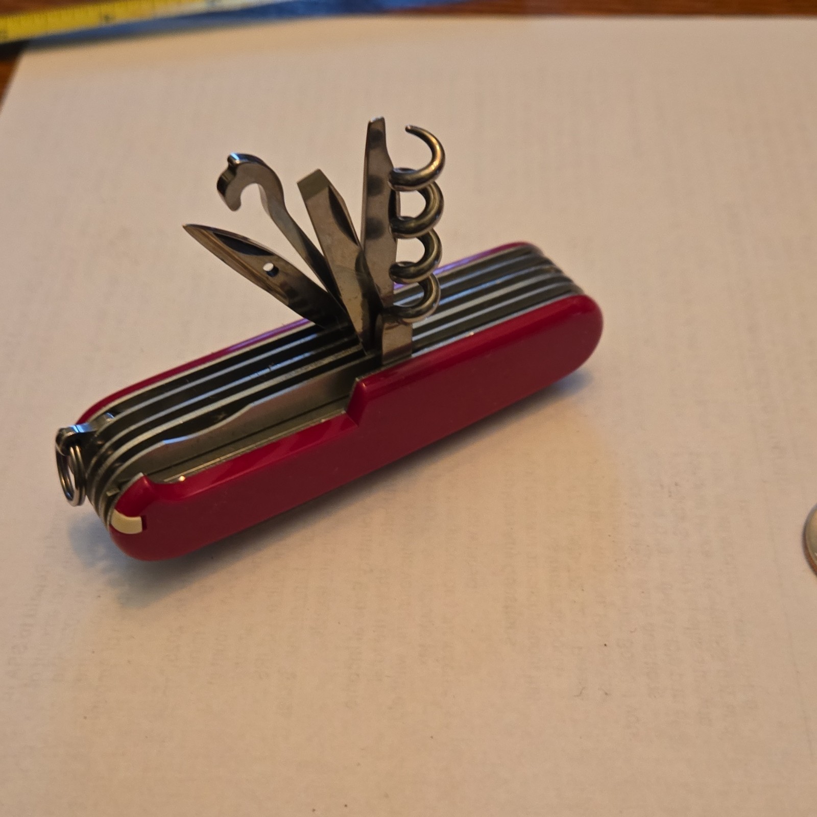 Victorinox Red Multi-Tool Knife Stainless Steel 7 Tools w/ Corkscrew