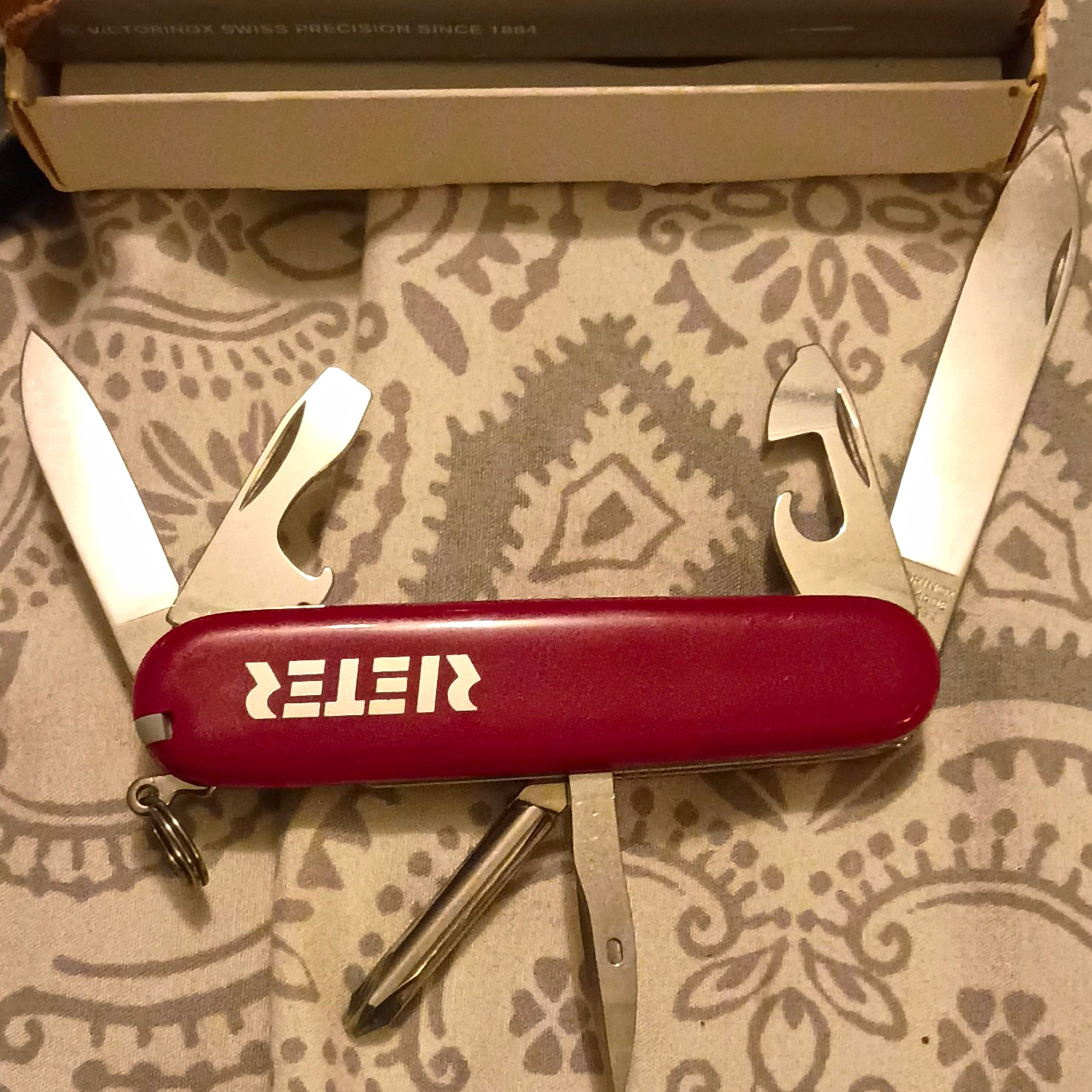 Victorinox Officer Suisse Red 5-Tool Multi-Tool w/ Lanyard Rieter Logo
