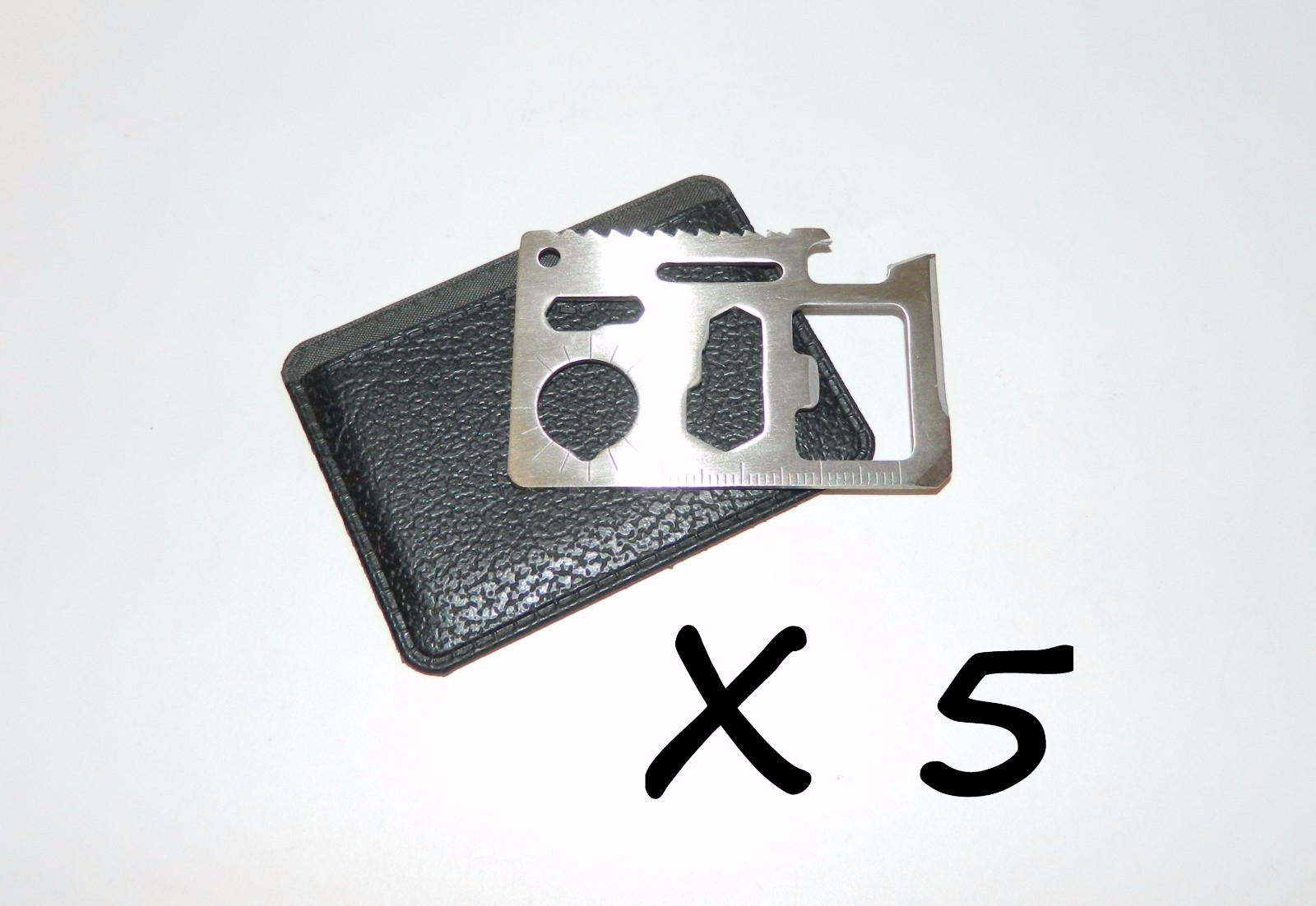 5 X Very Strong Emergency Outdoor Survival Camping Multi Tool Card With Case NEW