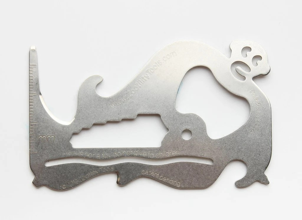 Zootility Tools PocketMonkey Wallet Size Multi Tool – Silver