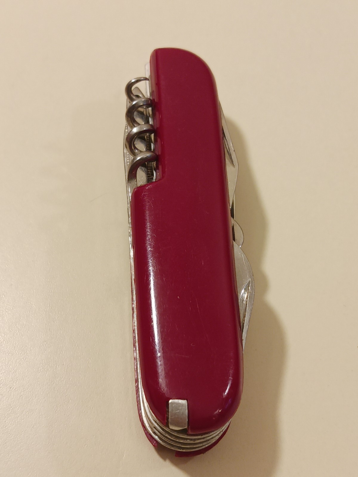 RK Logo Pocket Knife Multi-tool Stainless Steel Red Handle Camping Utility EDC