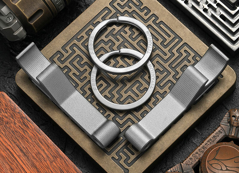 CNC Titanium Alloy Bottle Opener Key Chain Pendant EDC Tool with 25mm Key Ring