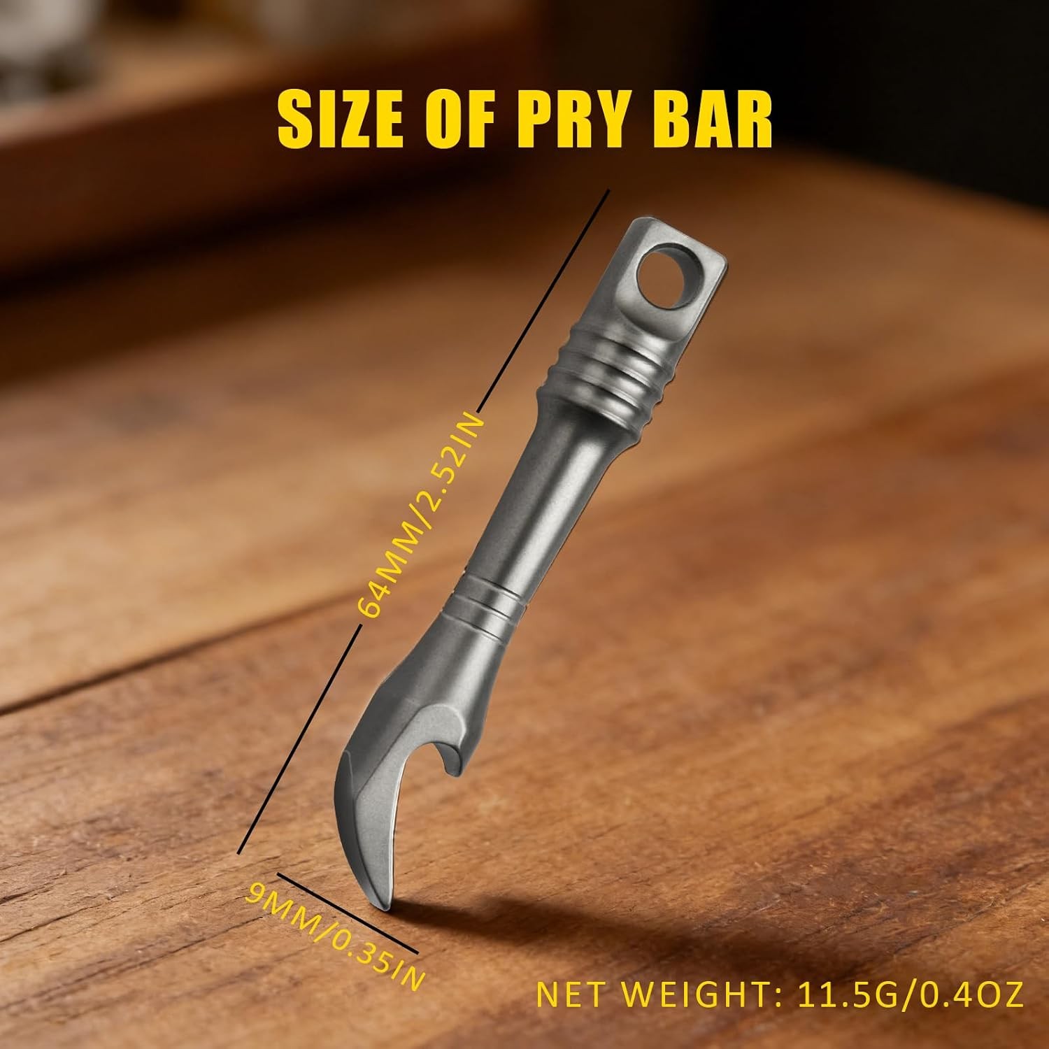 Solid Titanium Pry Bar Multitool Compact Durable EDC Pocket Tool with Titanium