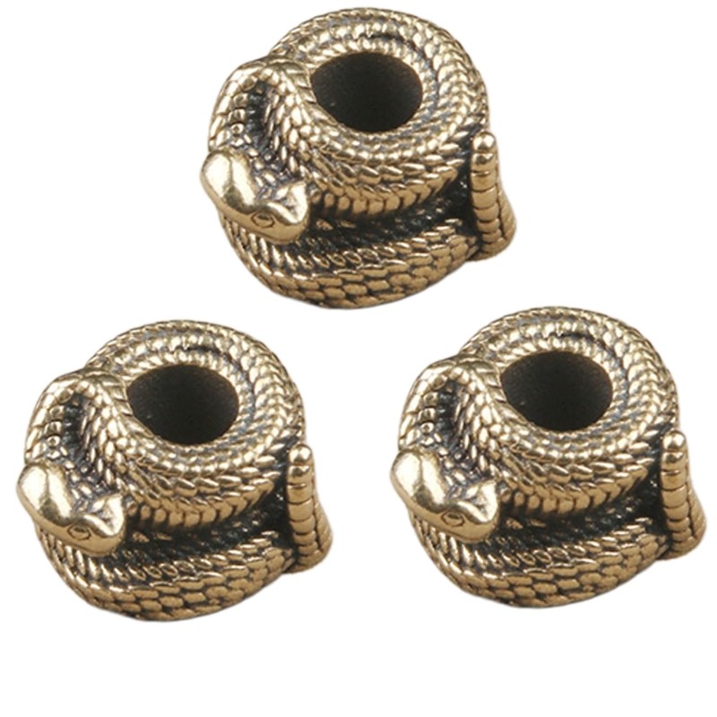 3Pcs Lanyard Beads Light Weight Snake Parachute Cord Beads Unique Charm Beads