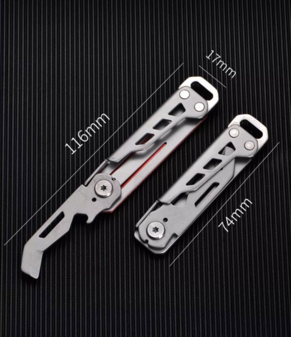 Stainless Steel Car Keychain Multi Tools Opener Outdoor Portable Key Pendant EDC