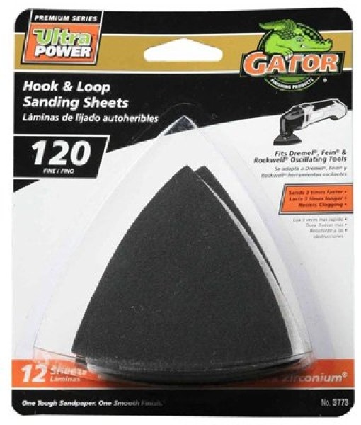 Ali Industries 3773 Hoop & Loop Sandpaper, 3-In, 120-Grit, 12-Pk. – Quantity 20