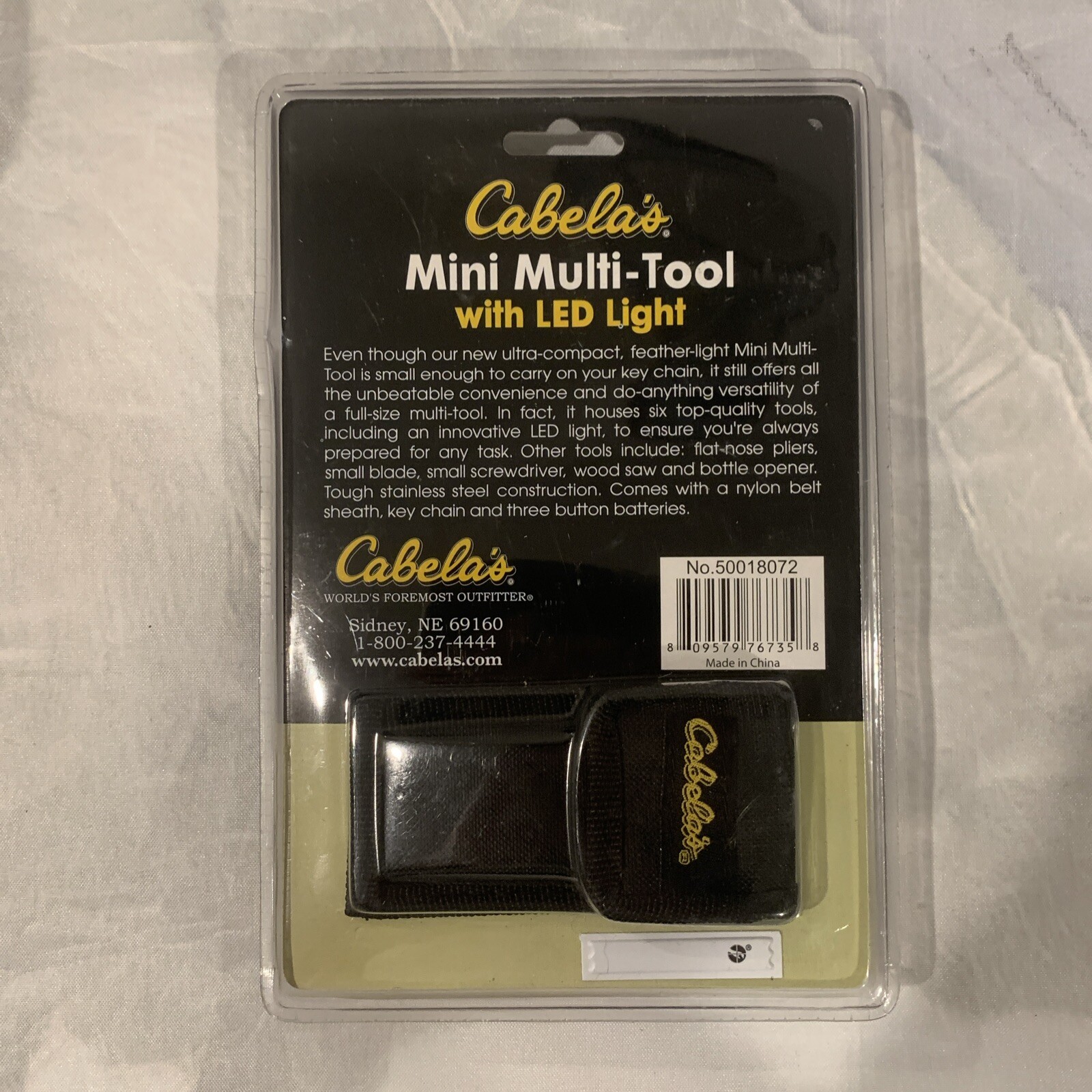Cabela’s Mini Multi-Tool LED Light & Nylon Pouch NOS #50018072 Red New In Box