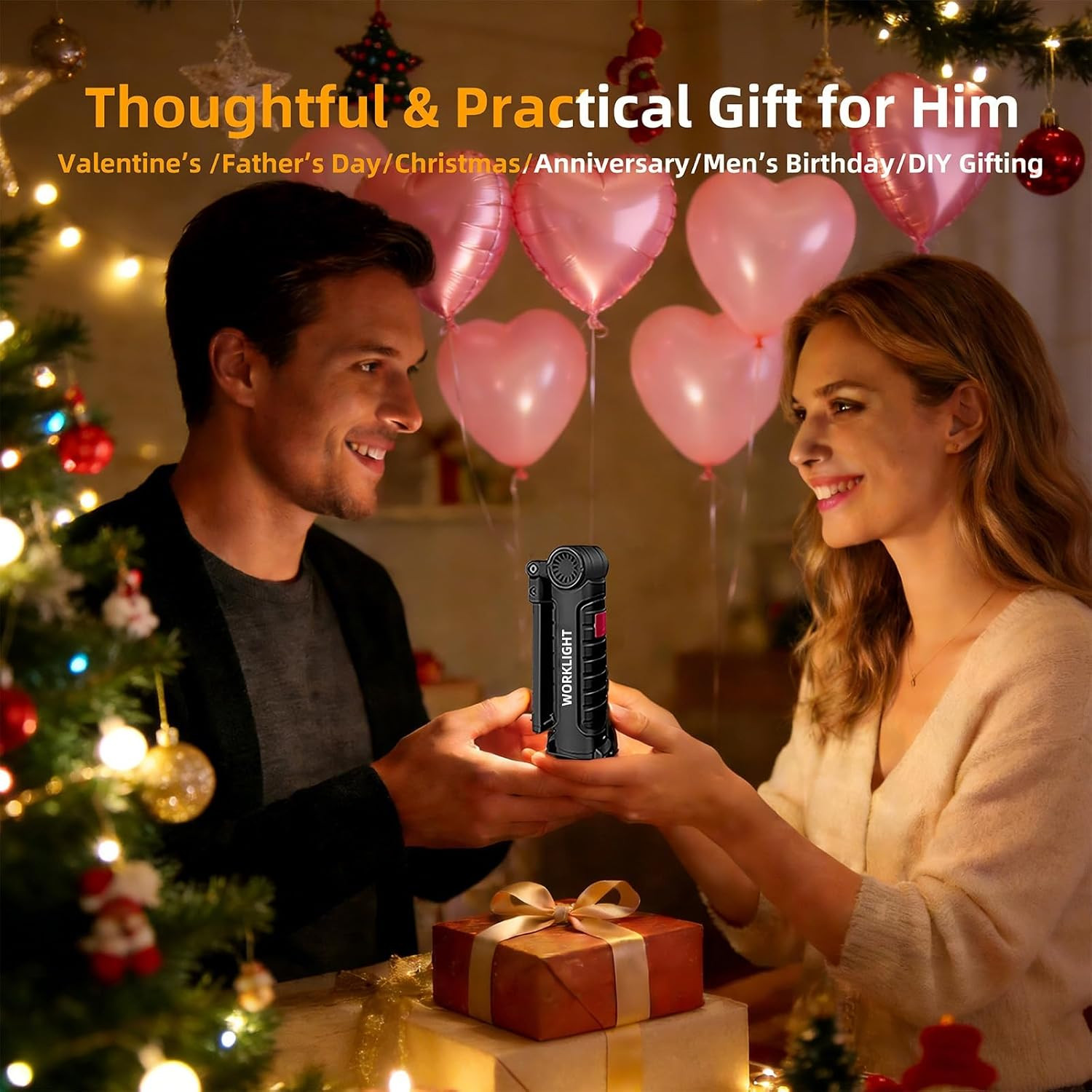 Tool Fathers Day Dad Gifts for Men Him Husband, LED Rechargeable Work Light for