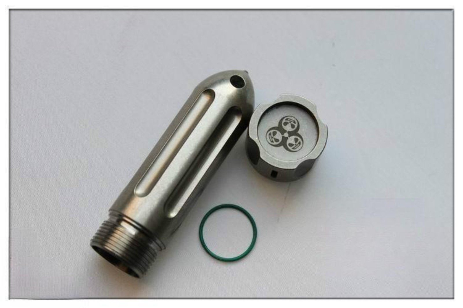 EDC Titanium Rocket Shape Pill Case Holder Container Organizer Keychain Pendant