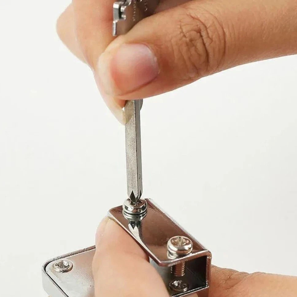 8-in-1 Multifunctional Keychain Folding Pliers Screwdriver Bottle Opener, Black