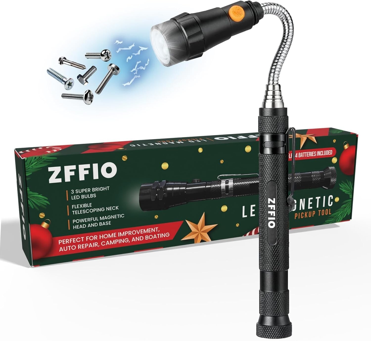 Magnetic Flashlight Pickup Tool Stocking Stuffers White Elephant Gifts