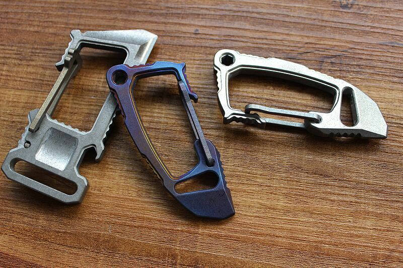 Titanium Alloy Multi-purpose Tool EDC Key Chain Hang up Carabiner Pry Bar Opener