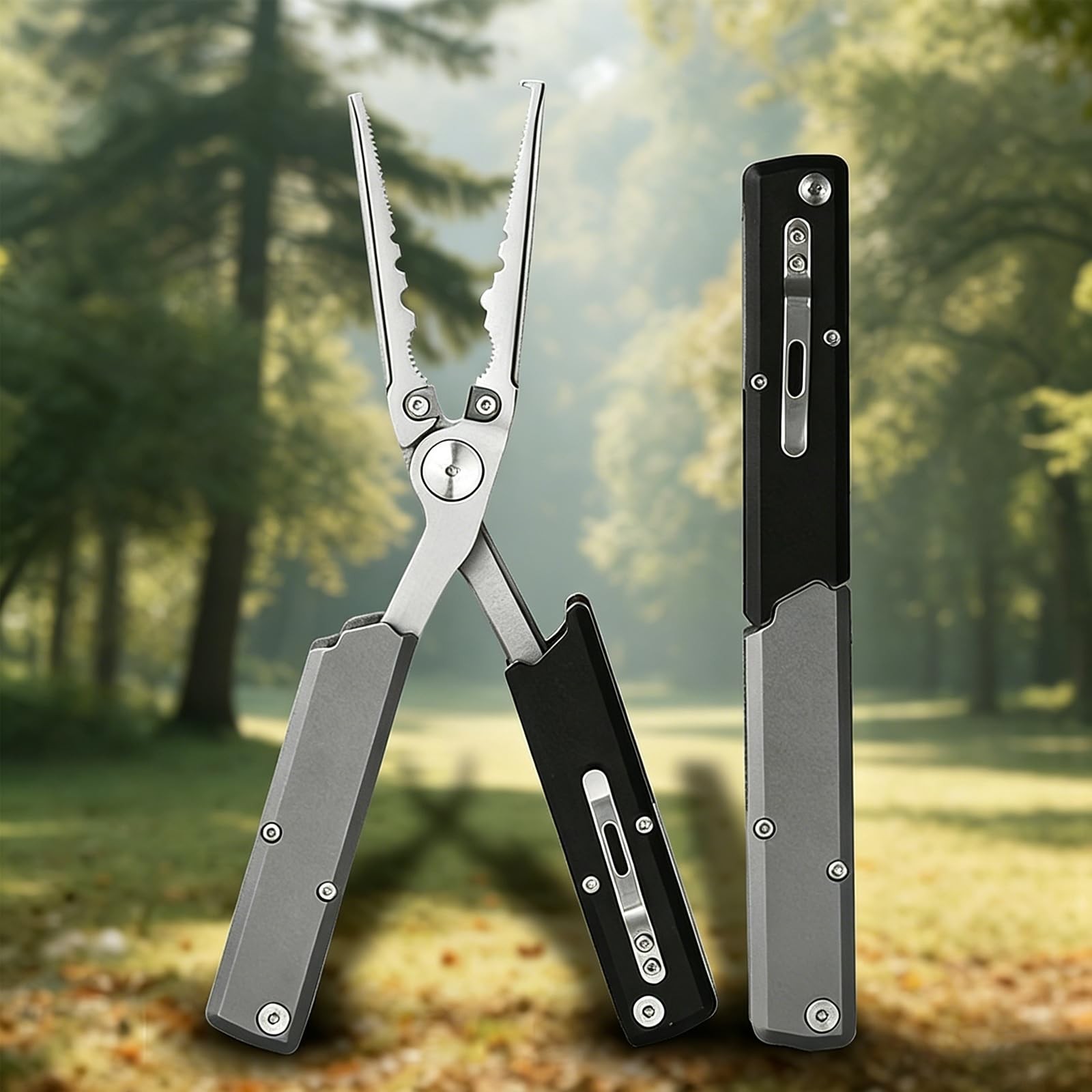 12-IN-1 Fishing Multitool, Titanium Coated Saltwater Fishing Pliers