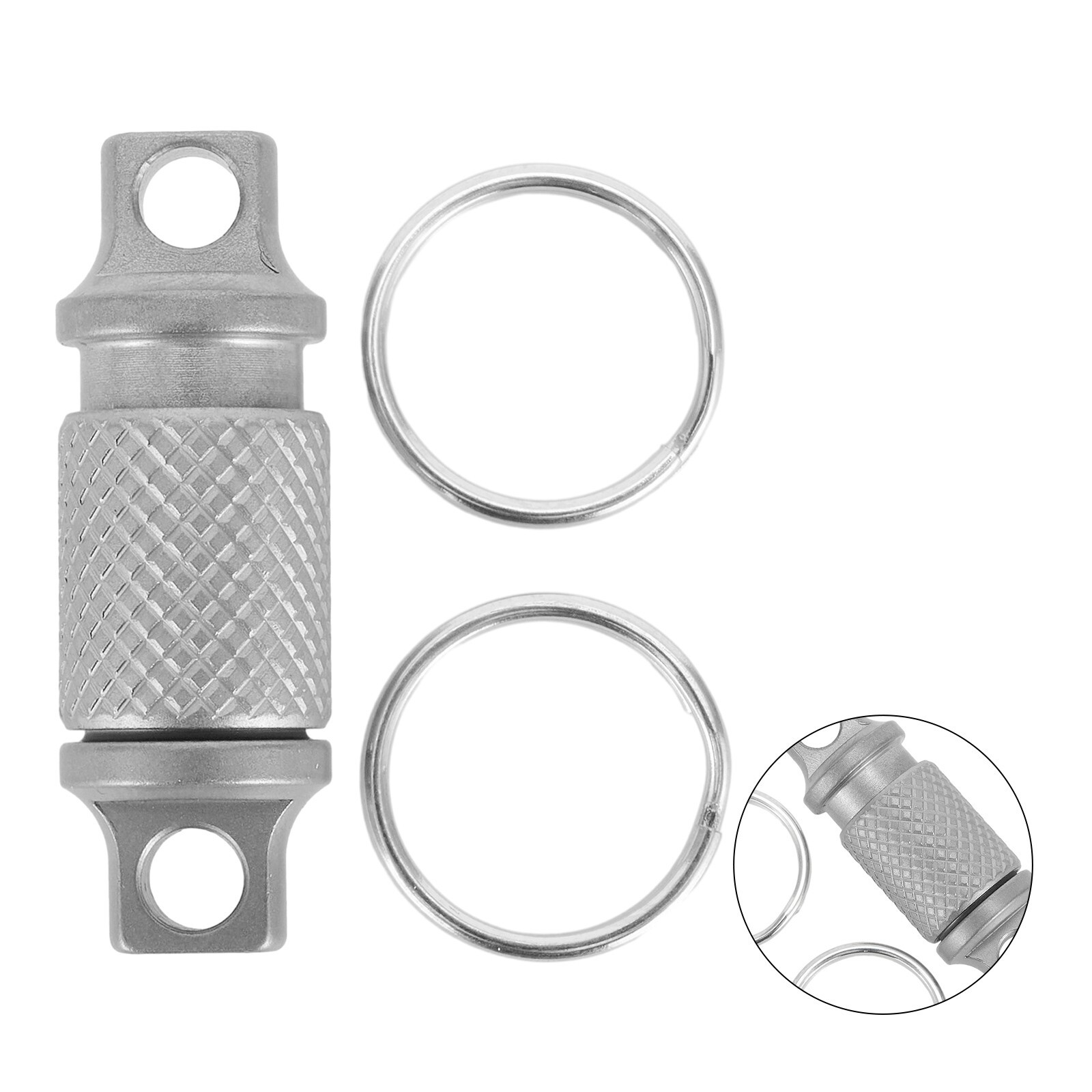 Titanium Alloy Keychain Detachable Car Key Holder 360° Swivel Quick-Release Tool