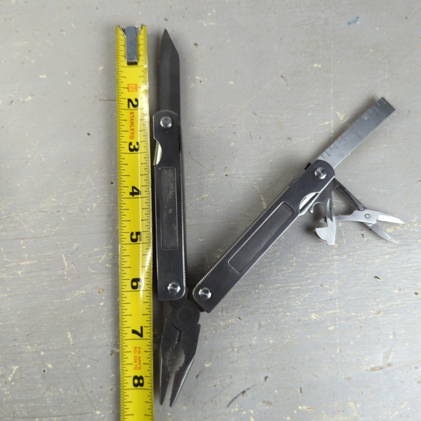 Eddie Bauer Silver Multi-Tool With Grey & Black Sheath Multi Bit Screwdriver