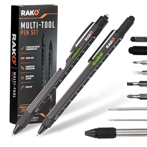 11-in-1 Multitool Pen Set with LED Light, Screwdrivers, Ruler & Bottle Opener –