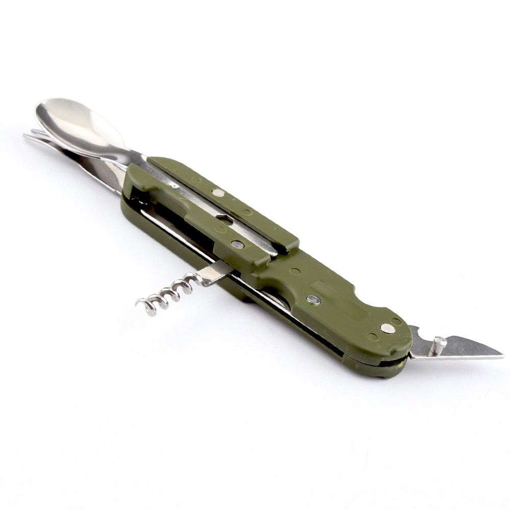 Camping Folding Knife Fork And Spoon Combination Stainless Steel Tableware Knife