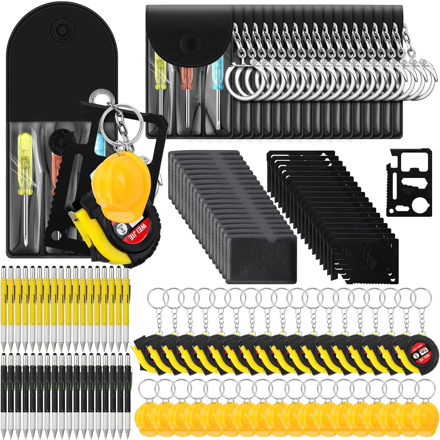 30 Pcs Mini Tape Measure Screwdriver Helmet Set Multitool Pen Credit Card